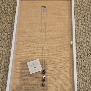 Elegant Silver Necklace with Black and Grey Accents